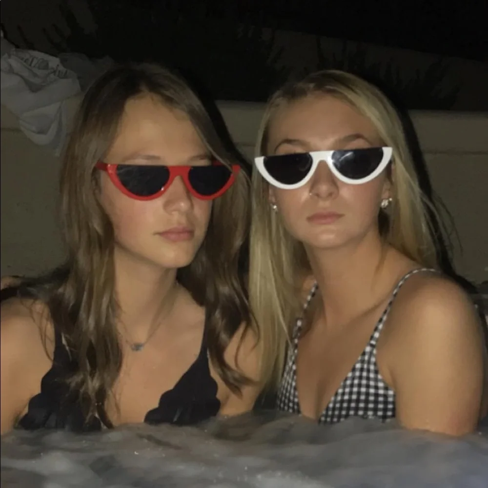 Jamie Half FRAME Black Grey Lense Sunnies Sunglasses